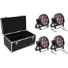 Set de focos de suelo LED EUROLITE SLS-7 HCL 4x con maletín de transporte TDV-1
