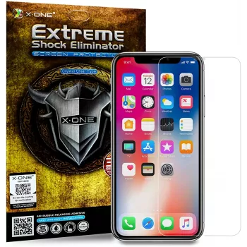 Protector de pantalla X-ONE Extreme Shock Eliminator para iPhone X — negro, antigolpes, duradero