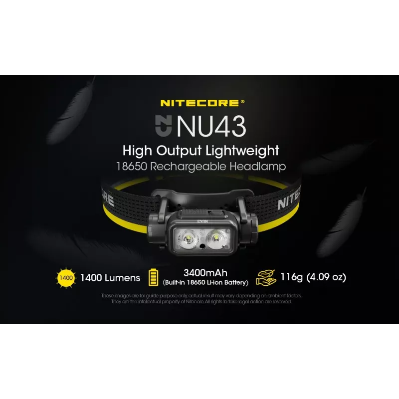 Linterna frontal Nitecore NU43 1400 lúmenes compacta ligera