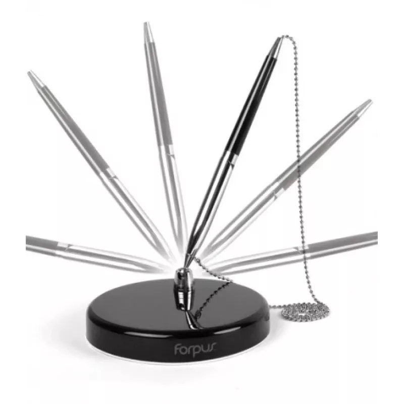 Bolígrafo de mesa Forpus 0,7 mm, negro, con cadena 1207-009
