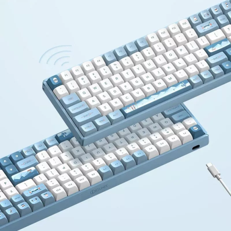 IQUNIX F97 Wintertide teclado gaming inalámbrico, RGB, interruptores MX Brown, US