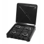 Cocina de gas Ravanson K-04TB — placa de gas empotrable de 4 fuegos, negra, mandos giratorios, carcasa metálica