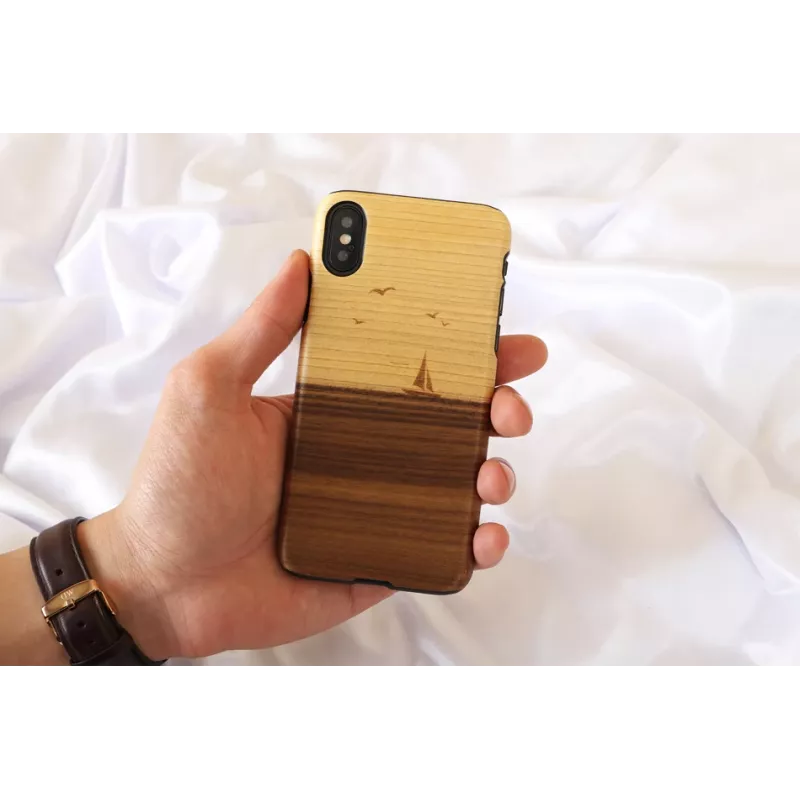 Funda para smartphone man and wood para iPhone X/XS — modelo mare, negro