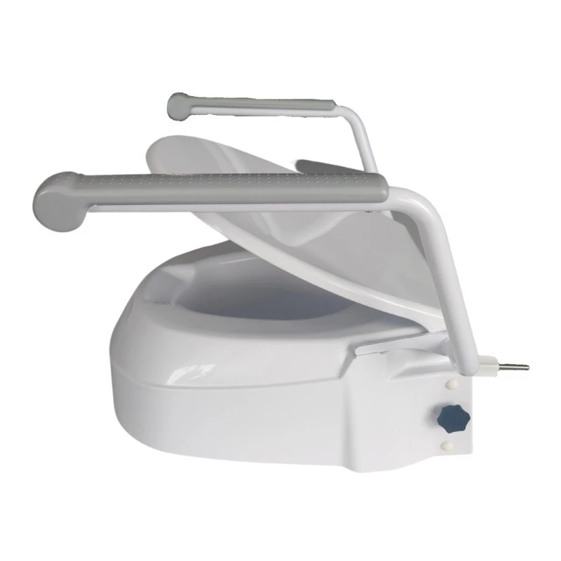 Elevador de inodoro Mobilex PLN001 con asas integradas, polipropileno, altura ajustable 6–15 cm, carga máx. 120 kg