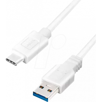 Logilink - cable USB - USB Type-A (M) a USB-C (M) reversible - USB 3.2 Gen 1 - 3 A - 15 cm - blanco (CU0172)