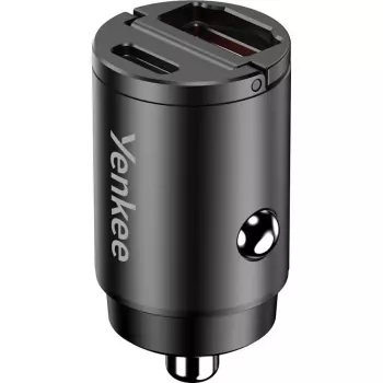 Cargador de coche YENKEE CAR 02 Power Delivery 30W con conectores USB-A y USB-C