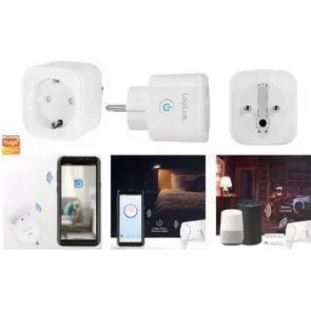 Enchufe inteligente Wi-Fi LOGILINK SH0101 Blanco – Encendido/apagado remoto, control por app, enchufe simple
