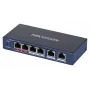 Switch de red Hikvision DS-3E0106HP-E no gestionado Fast Ethernet (10/100) con soporte PoE azul