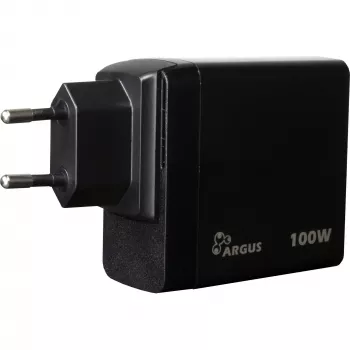 Cargador PD INTER-TECH PD-3100 100W USB-C negro fuente de alimentación rápida