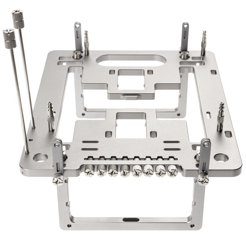Caja de banco de pruebas mini Streacom BC1 Mini V2 plata — marco compacto de estructura abierta