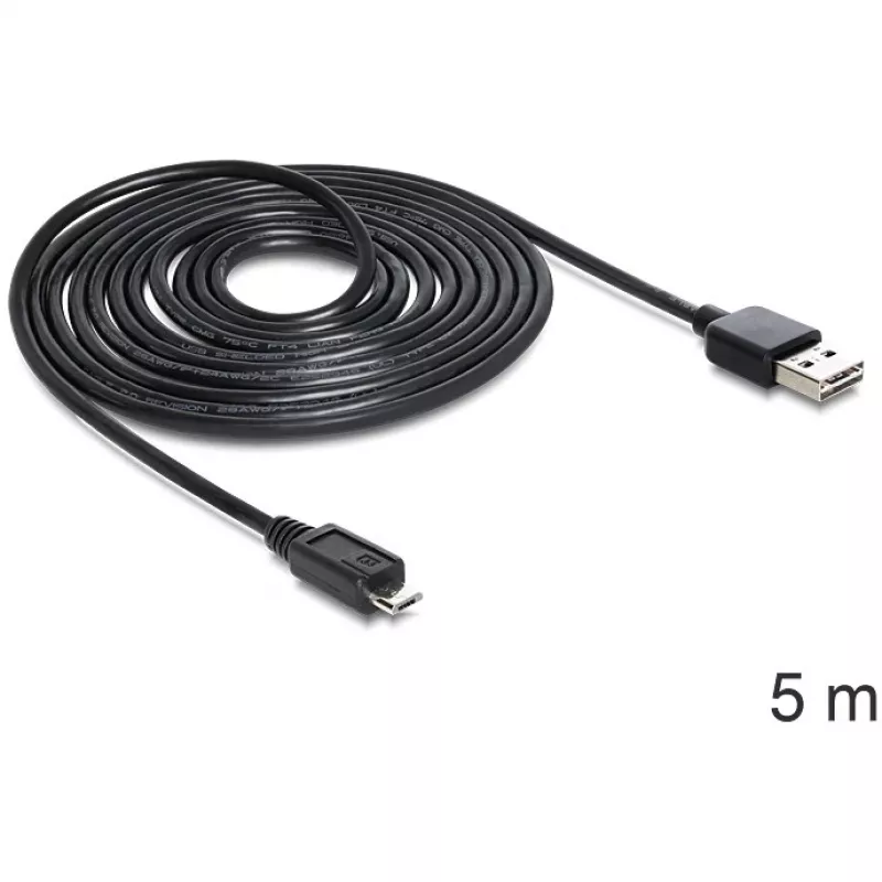 Cable EASY-USB 2.0-A a Micro-B DeLOCK 5m
