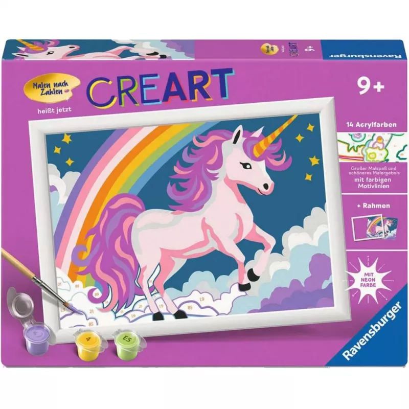 Set de pintar por números Ravensburger CreArt Rosa Unicornio pintura