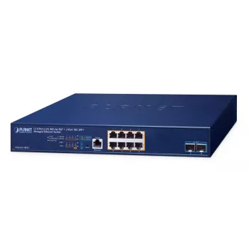 PLANET Layer 3 - Switch gestionado L3 de 8 puertos 2.5GBASE-T 2.5G Ethernet (100/1000/2500) Power over Ethernet (PoE) 1U azul (MGS-6311-8P2X)