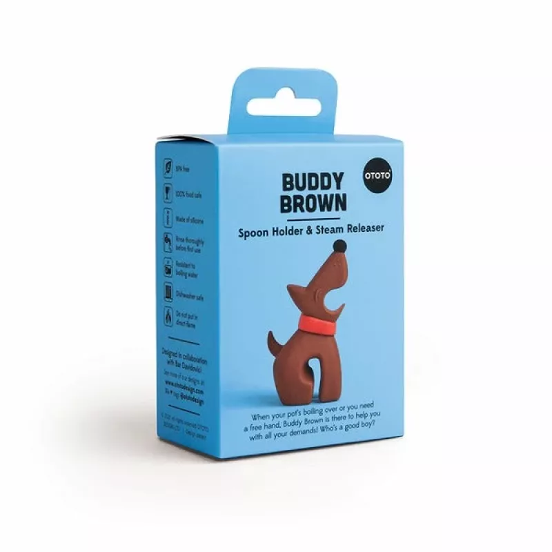 Ototo Buddy soporte para cuchara y liberador de vapor, beige arenisca