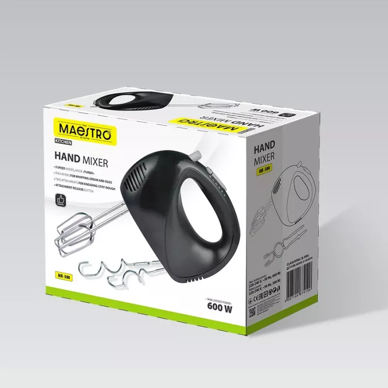 Batidora de mano Maestro MR-500, negra – batidora de mano, modelo MR-500