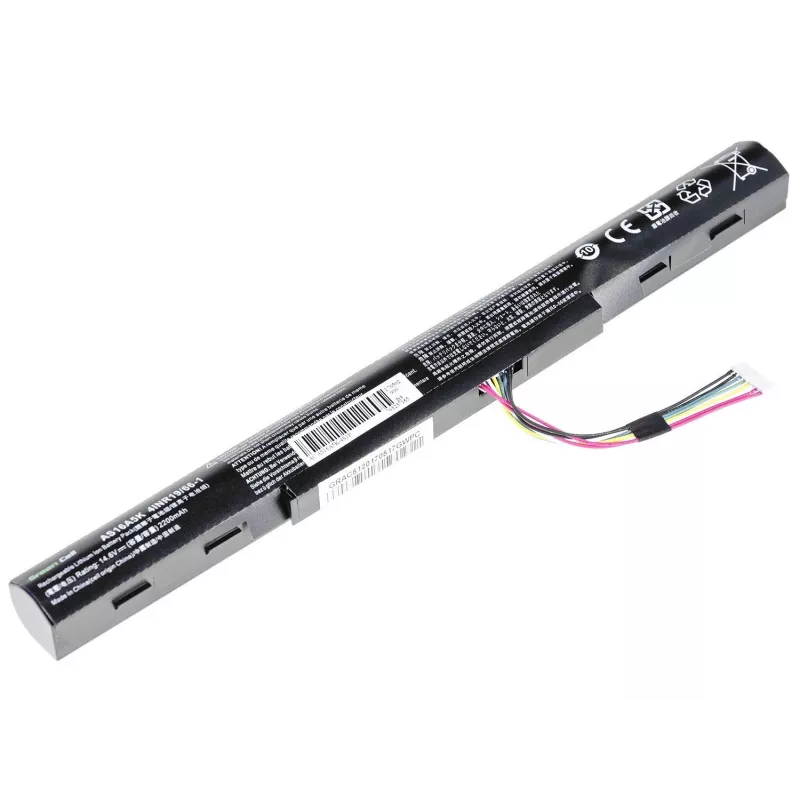 Batería Green Cell AC51 para Acer Aspire E15/E17 — Li-Ion 14,8 V 2200 mAh 4 celdas, negro