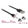 Cable USB DeLOCK 85723 USB 2.0 1,1 m USB A USB C/Micro-USB B negro