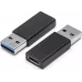 Adaptador USB-A a USB-C ShiverPeaks 14-05032, USB 3.0, negro