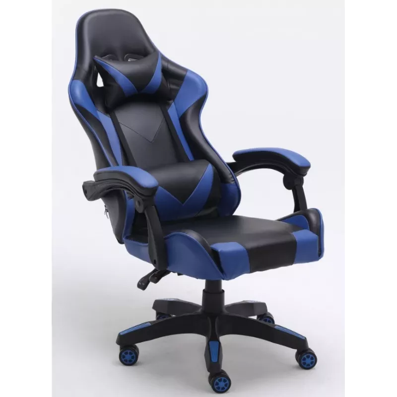 Silla de oficina Top e Shop REMUS – asiento acolchado y respaldo acolchado, negro/azul, con ruedas