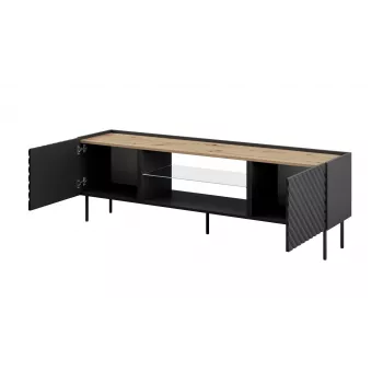 Mueble RTV EF ONDA 180x40x39-58 negro (de pie o montado en pared)