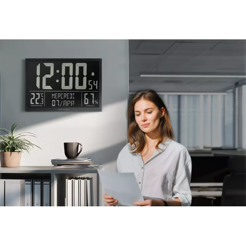 Reloj de pared muse M-160 WMC — reloj de pared analógico, diseño redondo, a pilas