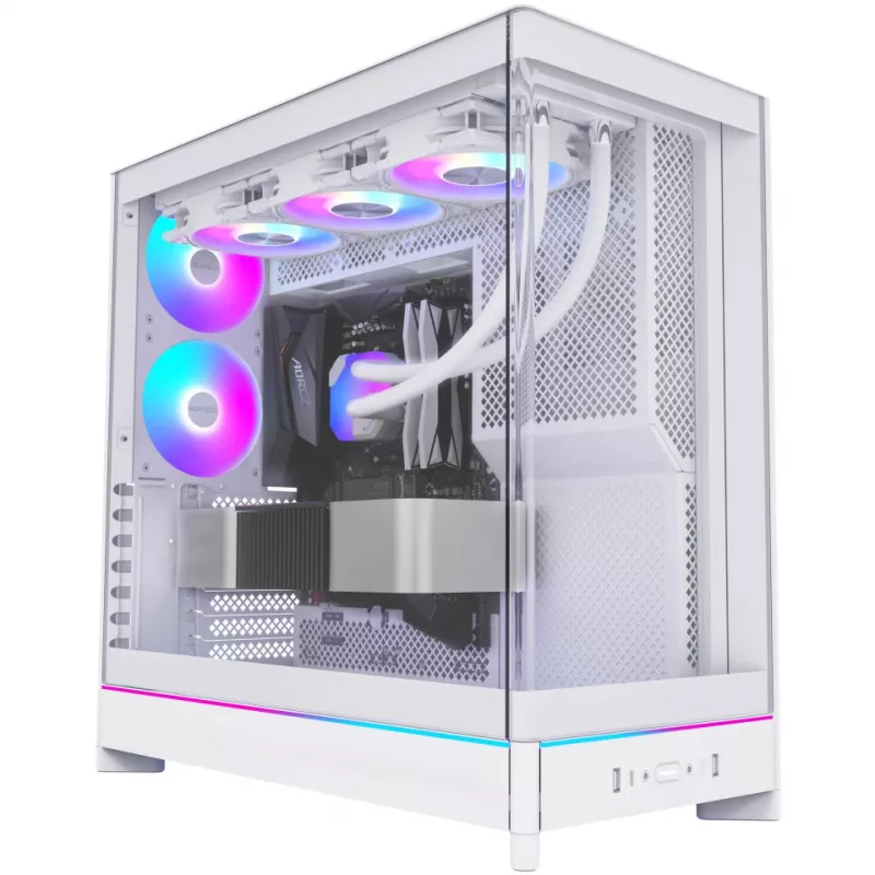 Caja PC Montech HS02 PRO Semitorre Blanca