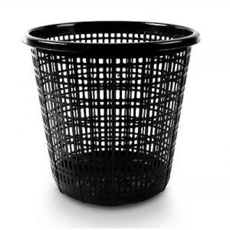 Papelera 10 l, negra, plástico