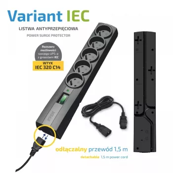 Regleta de enchufes EVER Variant 5 tomas cable de 1,5 m