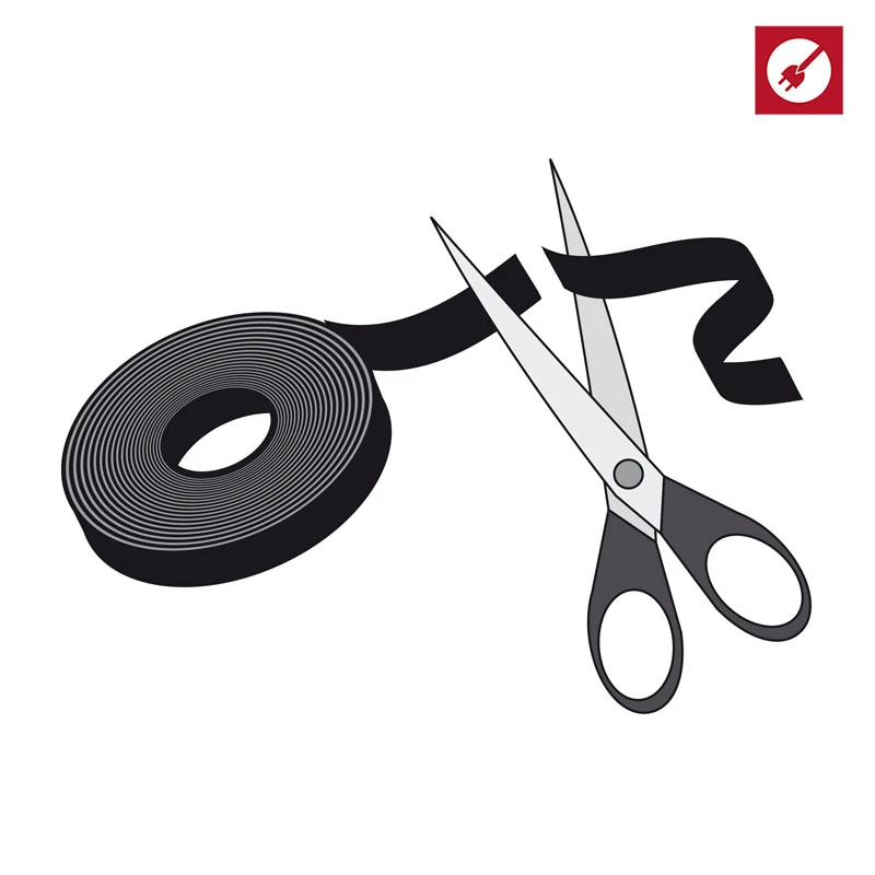LABEL THE CABLE LTC PRO Roll Strap, rollo de cinta de velcro de doble cara, 25 m negro