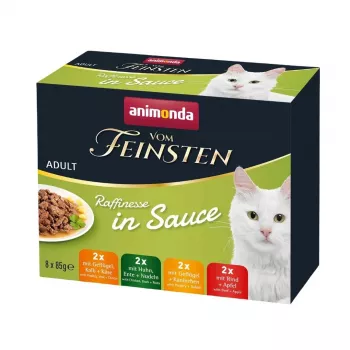 Comida húmeda para gatos animonda Vom Feinsten adulto 8×85 g bolsitas sin cereales sin soja sin colorantes artificiales