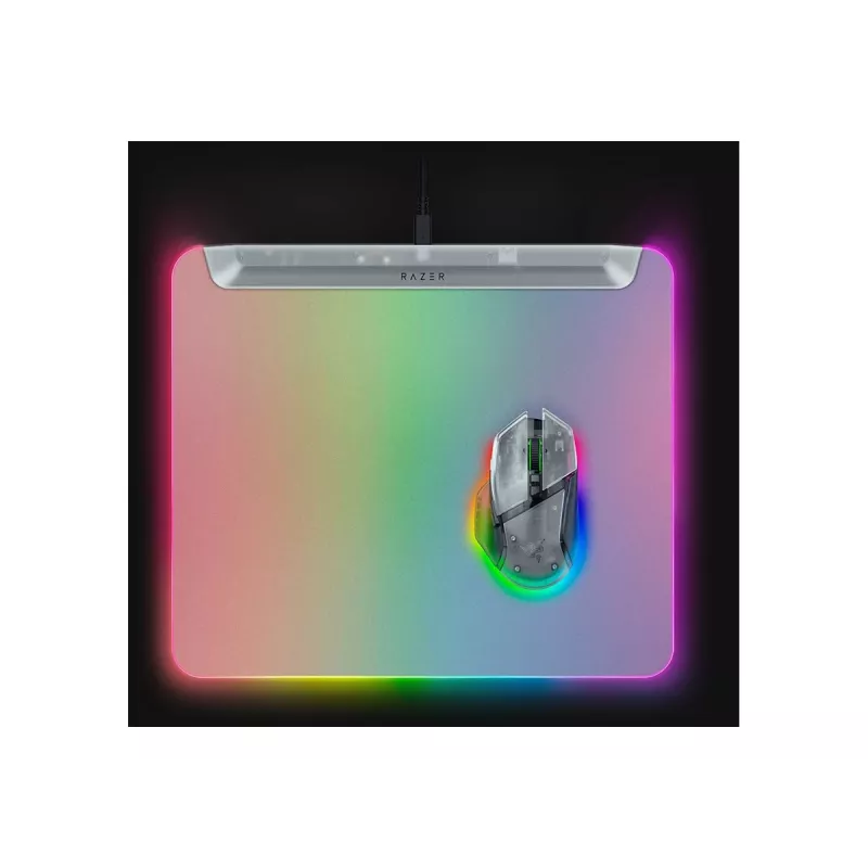 Alfombrilla gaming Razer Firefly V2 Pro White – retroiluminación RGB, alimentación USB, base antideslizante