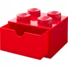 LEGO Cajón de escritorio 4, caja de almacenamiento Roja, con studs