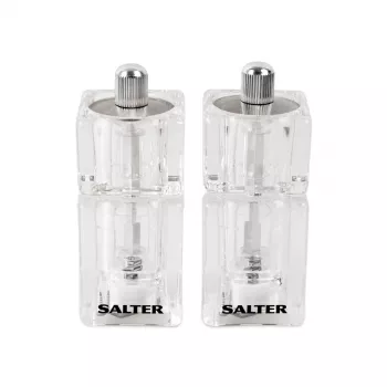 Molinillo de sal y pimienta Salter 7605 CLXR Twin diseño compacto, a pilas, molienda ajustable