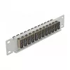 Panel de parcheo de fibra óptica DeLOCK 10 pulgadas 12 puertos SC dúplex beige 1HE gris