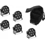 Set de focos LED EUROLITE SLS-7 HCL 5x con bolsa blanda — 5 focos LED compactos, tecnología HCL, bolsa de transporte