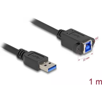 Cable USB DeLOCK conector macho USB Type-A a conector hembra USB Type-B 1 m negro