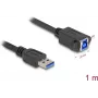 Cable USB DeLOCK conector macho USB Type-A a conector hembra USB Type-B 1 m negro