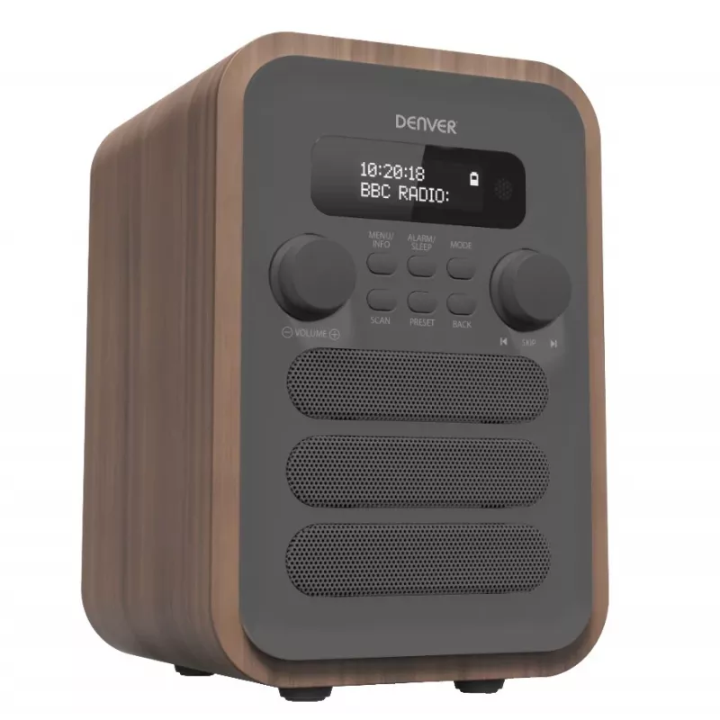 Denver DAB-48Gris radio digital personal gris, madera