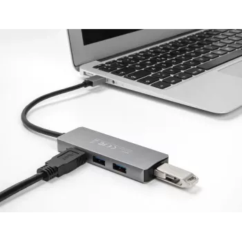 DeLOCK 63171 Hub USB 3.2 Gen 1 Type-A 5000 Mbit/s Gris