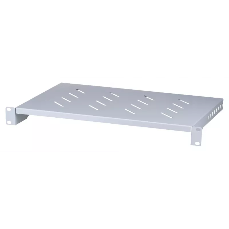 Bandeja para rack LANBERG AK-1004-S — 1U 19 pulgadas gris, 483 mm de ancho, 300 mm de profundidad, capacidad 25 kg