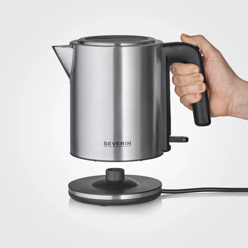 Hervidor eléctrico Severin WK 3489 1 l 2400 W negro, plateado