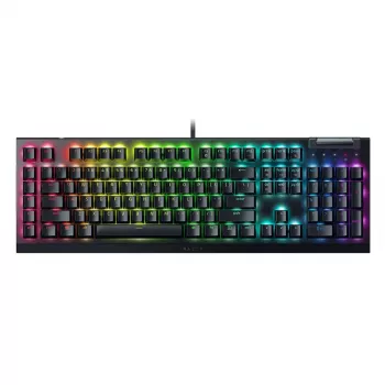 Razer BlackWidow V4 X Teclado mecánico para gaming, interruptores amarillos, distribución US, con cable, Negro