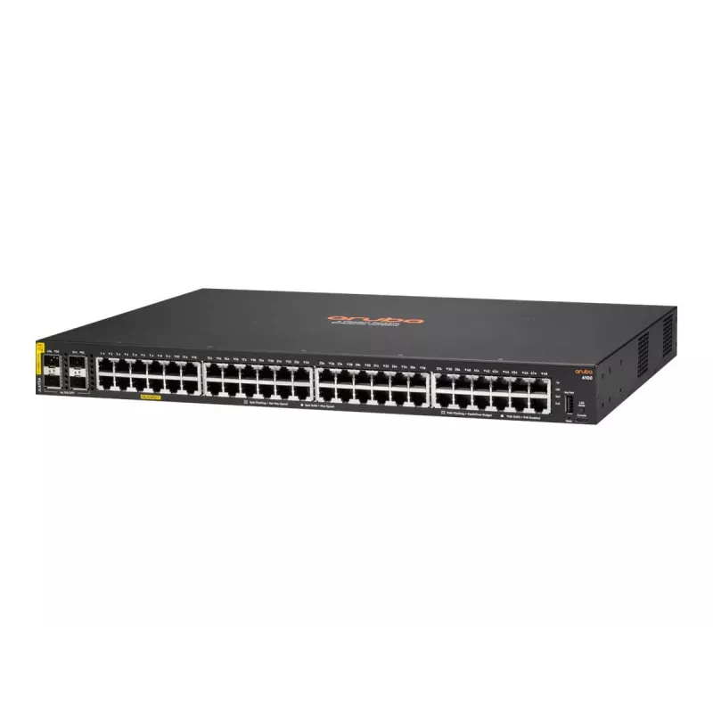 Switch gestionado HPE Aruba Networking Aruba 6100 48G PoE 4SFP+ 370W