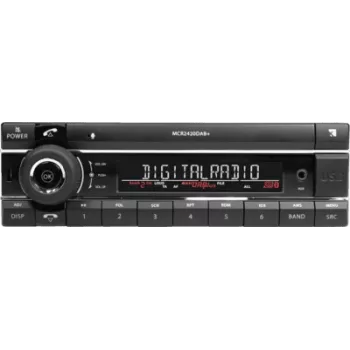 Radio DAB+ para coche Axion MCR 2420 — sintonizador DAB+, USB, AUX, Bluetooth, 24V, eje corto