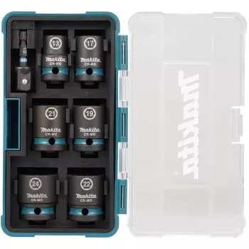 Makita E-16592 Llave de vaso para atornillador de impacto Juego de llaves de vaso negro, turquesa