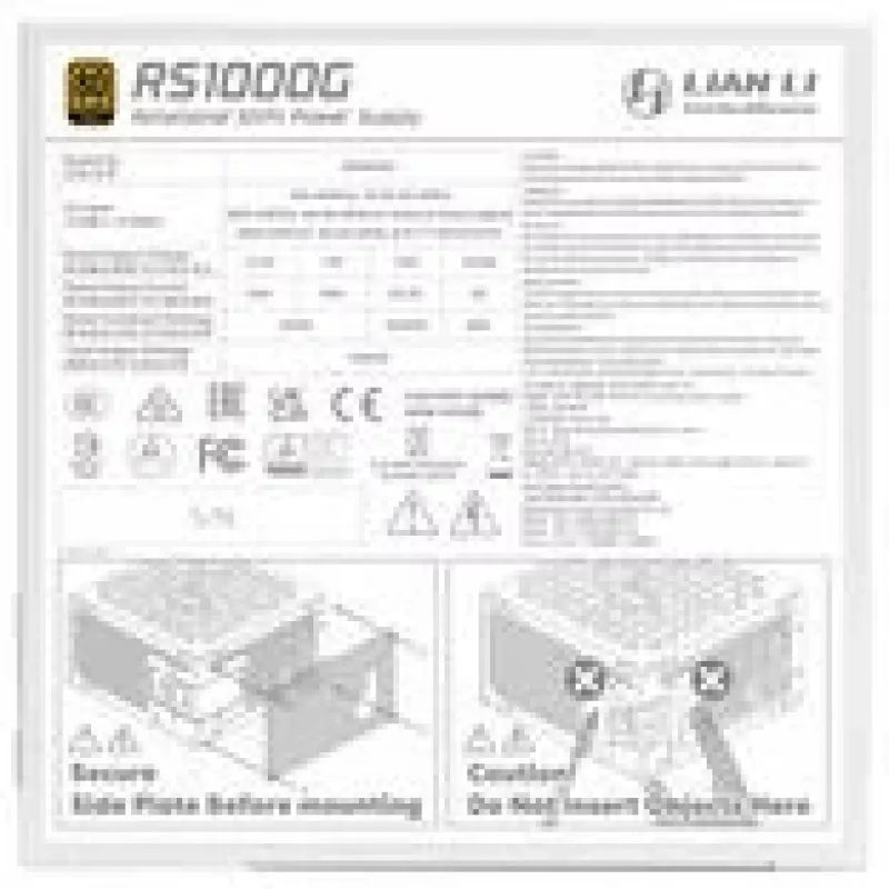 Fuente de Alimentación Lian Li RS Series ATX 3.1 modular 1000W 80 PLUS Gold blanco