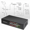Switch Ethernet QOLTEC 52297 PoE RJ45 con uplink PoE y puerto SFP