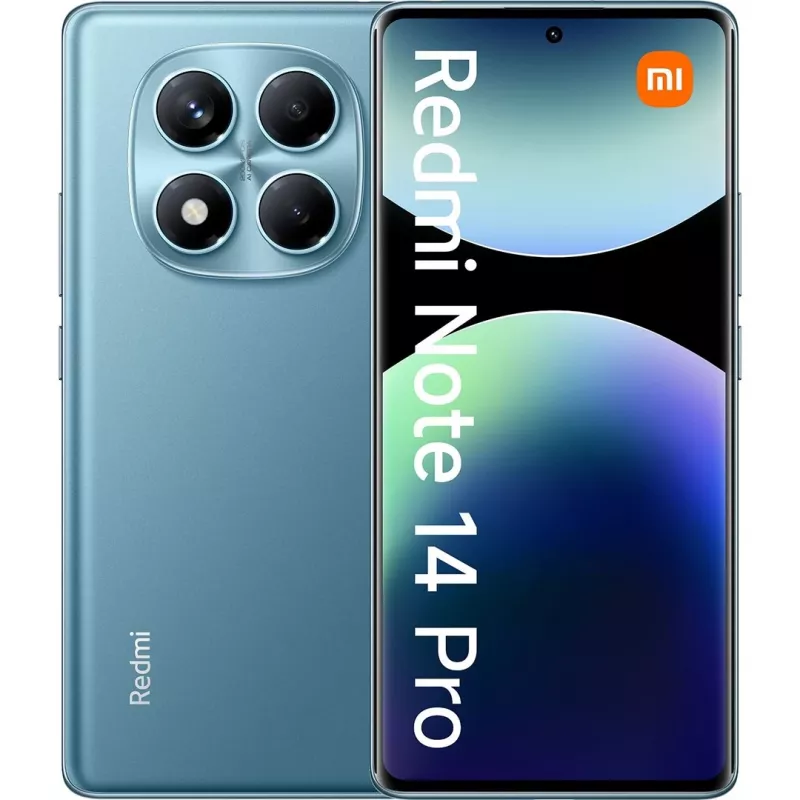 Xiaomi Redmi Note 14 Pro 4G teléfono inteligente 8 GB RAM 256 GB, 6,67" AMOLED, 200 MP, 5500 mAh, Dual SIM híbrida, Android 14, azul océano