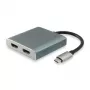 Equip 133464 adaptador MST de USB-C a 2x HDMI (hembra), USB 3.2 Gen 1, 4096x2160 @30 Hz, 15 cm