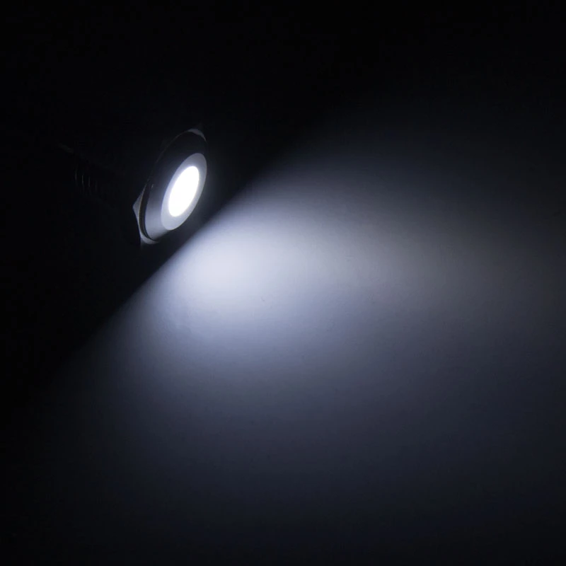 Pulsador antivanadálico iluminado Lamptron LAMP-SW2004-H, policarbonato negro, punto blanco